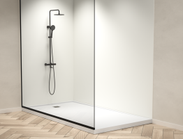 Receveur et 2 parois sur-mesure en Corian®