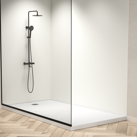 Receveur et 2 parois sur-mesure en Corian®